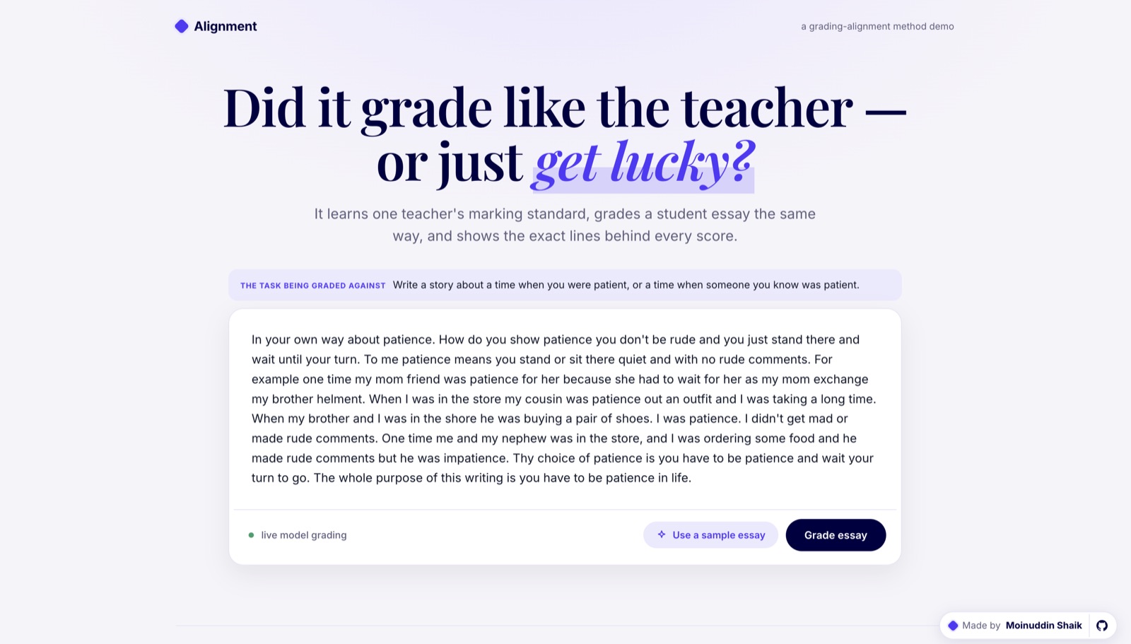MarkAlign landing page